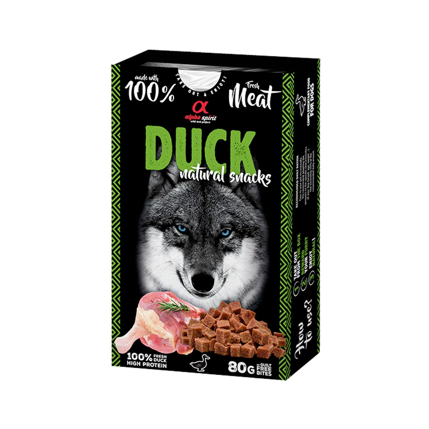 Alpha Spirit Natural Snacks for Dogs – Duck (80g)