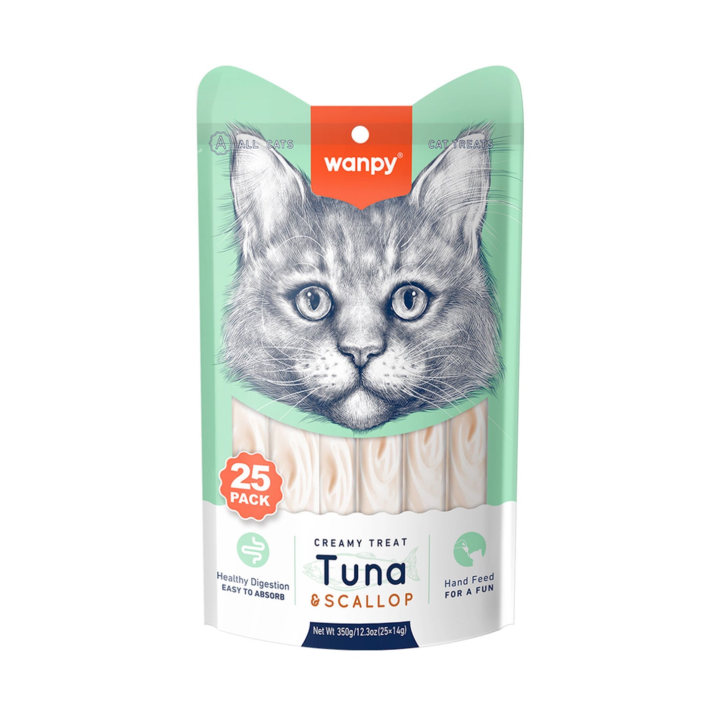 Wanpy Creamy Lickable Cat Treats – Tuna & Scallop