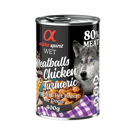 Alpha Spirit Meatballs Chicken and Turmeric for Dog (400g)