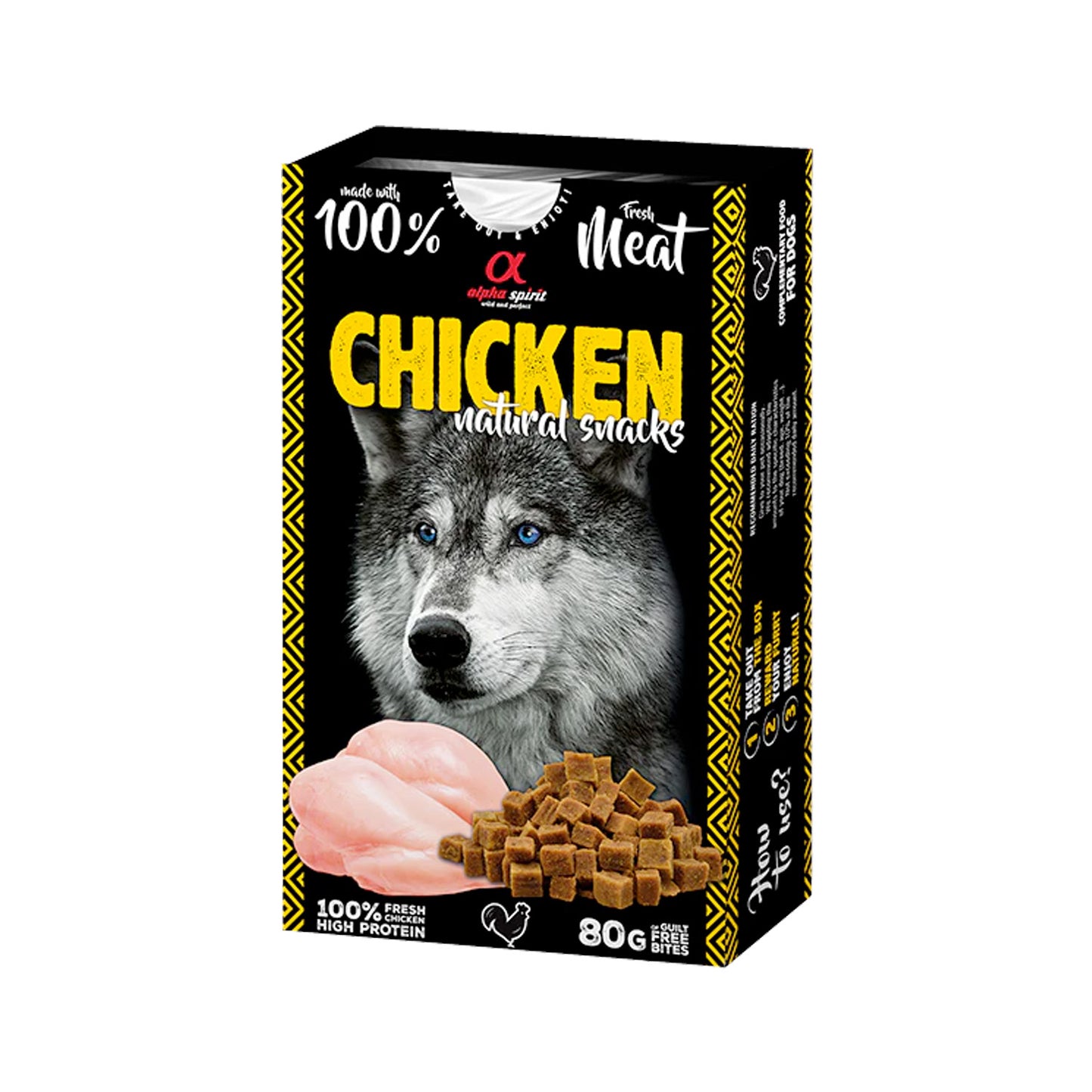 Alpha Spirit Natural Snacks for Dogs – Chicken (80g)