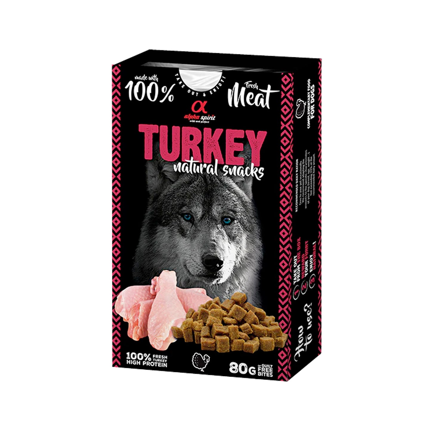 Alpha Spirit Natural Snacks for Dogs – Turkey – Duck (80g)