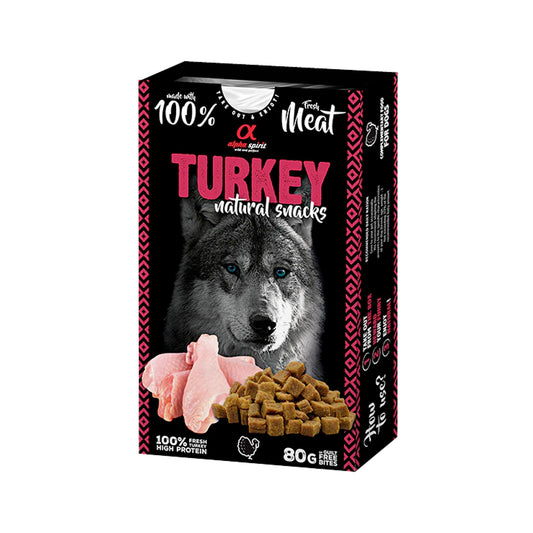 Alpha Spirit Natural Snacks for Dogs – Turkey – Duck (80g)