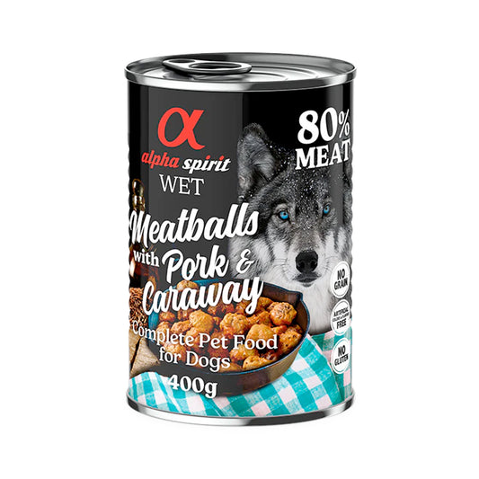 Alpha Spirit Meatballs Pork and Caraway for Dog (400g)