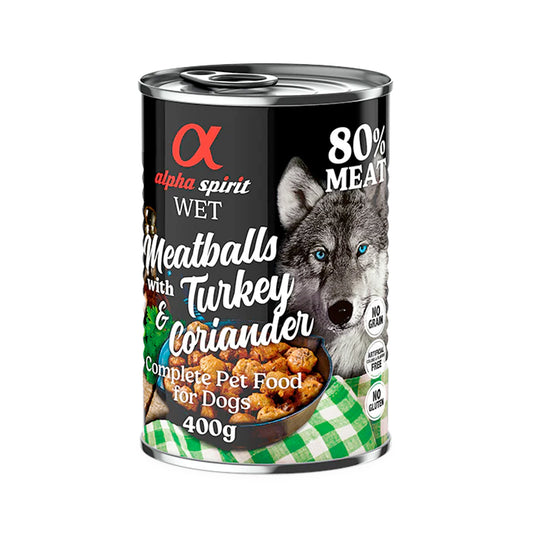 Alpha Spirit Meatballs Turkey and Coriander for Dog (400g)