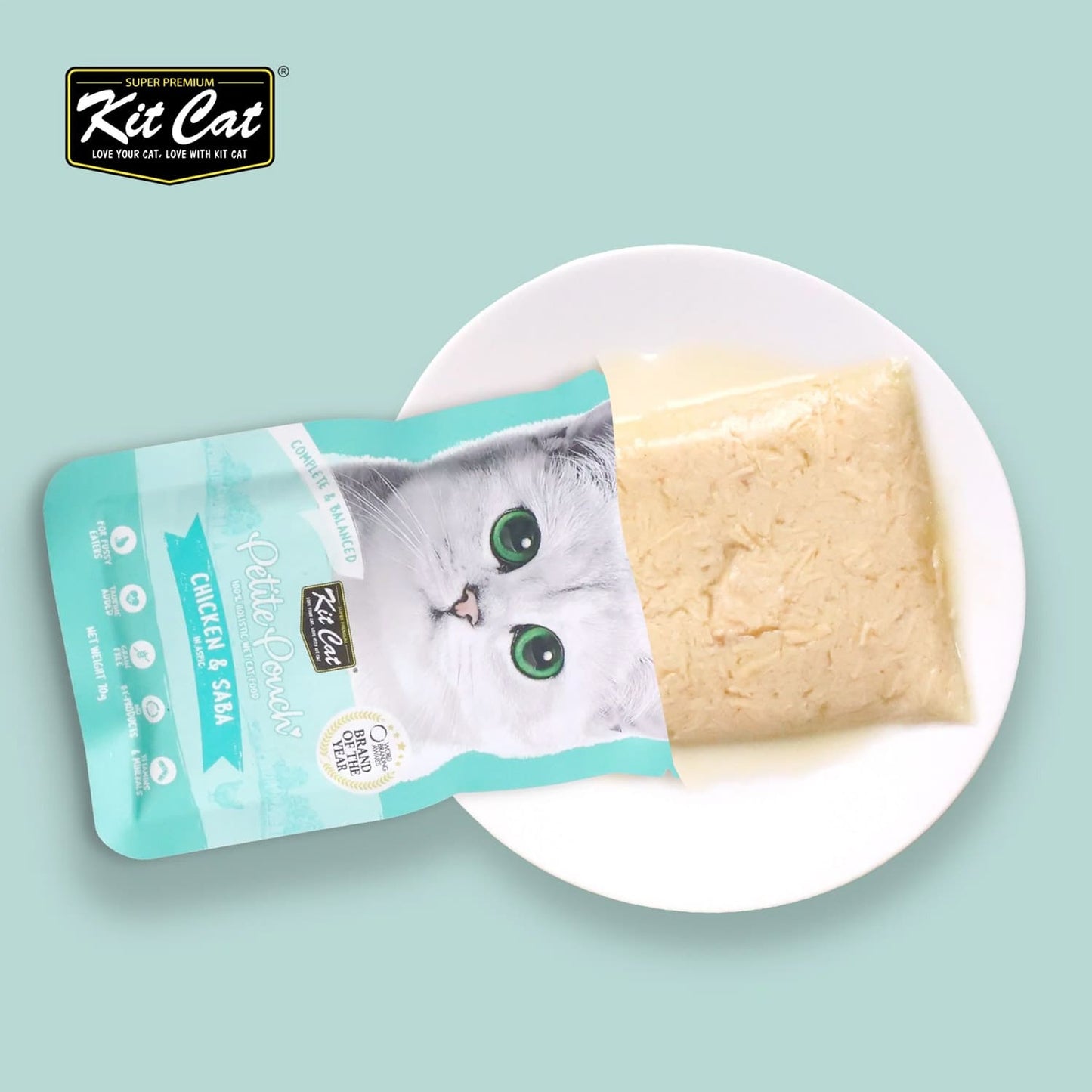 Kit Cat Petite Pouch 70g – Chicken & Saba