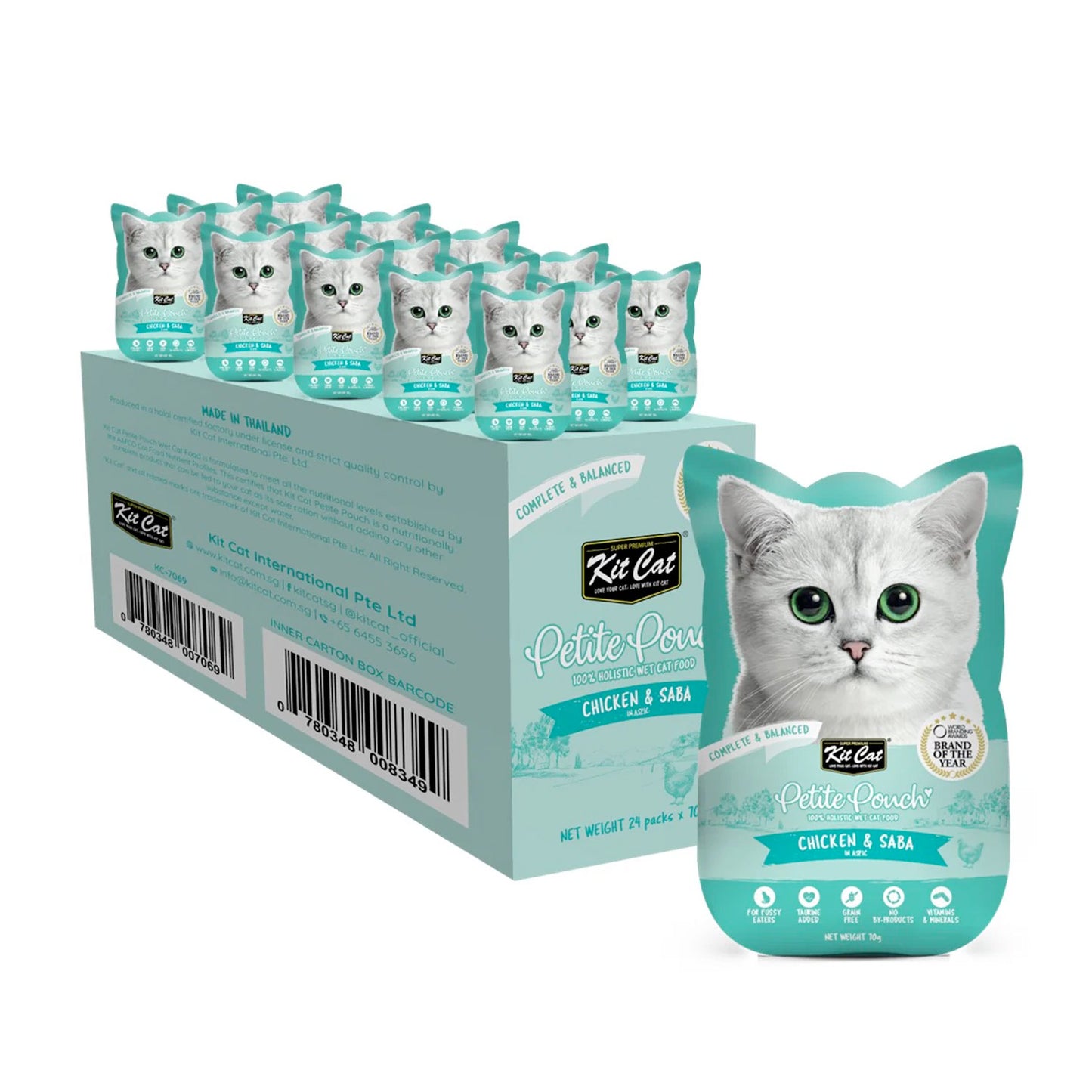 Kit Cat Petite Pouch 70g – Chicken & Saba