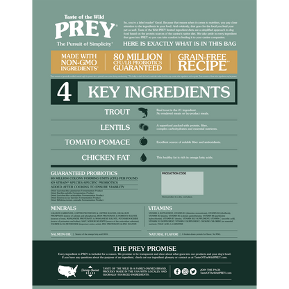 PREY Trout Limited Ingredient Recipe for Dogs